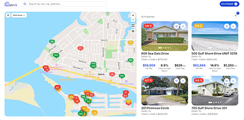 Color-coded map. See the best deals instantly.