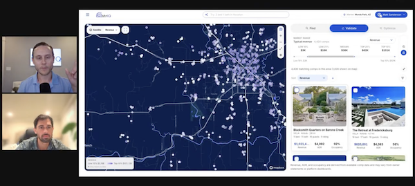 strIQ platform deal analysis with property map and revenue data